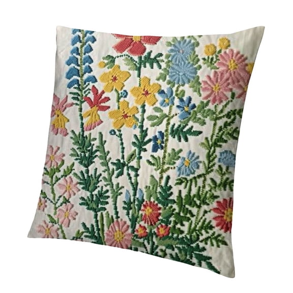 BANET Embroidered Decorative Throw Pillow Covers Pillowcases for Sofa Farmhouse Decor White