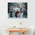 thumbnail image 2 of COMIO Christmas Snowman Wall Art Santa Claus Hat Red and White Scarf Posters Christmas Decor Snow Forest Scene Canvas Picture Artwork Painting for Living Bedroom Office Home Decorations 16x20 in, 2 of 4