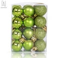 thumbnail image 2 of Gustave 24 PCS Christmas Tree Baubles Balls Hanging Glitter Ornament Balls for Xmas Tree Holiday Wedding Party Ornament Set "Green", 2 of 9