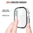 thumbnail image 3 of IC ICLOVER For Apple Watch Ultra 2/1 49mm Screen Protector Case Slim Electroplate Metal Plated Hard Cover with Full Coverage Tempered Glass Screen Protector Cover for Apple iWatch Ultra 49mm, Silver, 3 of 9