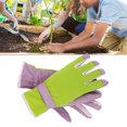 thumbnail image 3 of Guantes de trabajo de jardín Vhermosa Tela Oxford resistentes a cortes y puñaladas Púrpura Verde M, 3 of 8