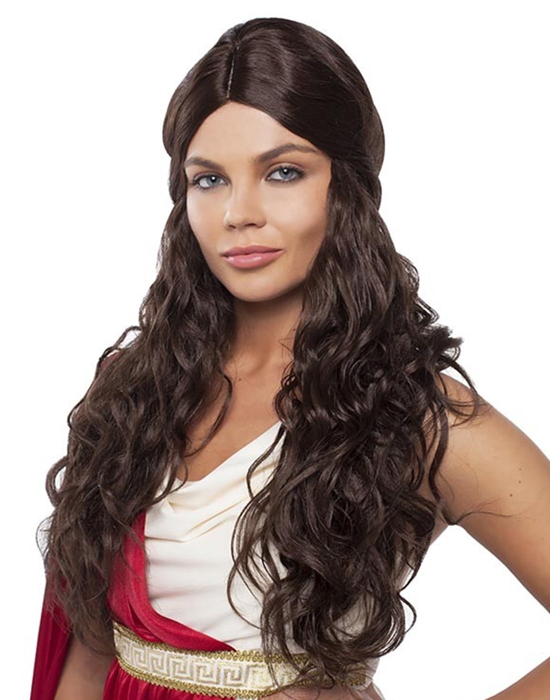 Brown Adult Long Wavy Wig Goddess Hair