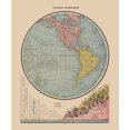 thumbnail image 2 of Cram 26x31 Gold Ornate Wood Framed with Double Matting Museum Art Print Titled - Western Hemisphere River Lengths - Cram 1888, 2 of 4