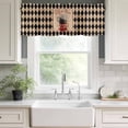 thumbnail image 3 of Vintage Coffee Rod Pocket Curtain Valance, Farmhouse Red White Cups Black Plaid Farmhouse Window Valance for Living Room, Bedroom, Kitchen 54"W x 18"L, 3 of 9