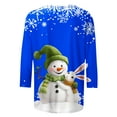 thumbnail image 4 of ZRGHAOYLQ 3/4 Sleeve Christmas Shirts Women White Christmas Snowman Print Shirts 2025 Crewneck Christmas Pullover Sweatshirt Long Sleeve Loose Shirts Tops for Christmas Gifts, 4 of 5