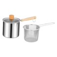 thumbnail image 4 of Lipstore Friteuse avec Panier Passoire Accessoire Polyvalent Durabilité Robuste Outil de Cuisson Acier Inoxydable avec Poignée Style C, 4 of 8