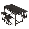 thumbnail image 3 of 5 Piece Counter Height Dining Set, Industrial Dining Room Table Sets, Rectangle Pub Table Set with 4 Stools, Breakfast Nook Table Set, 47.2'' L X 23.62'' W X 36.42'' H, TE197, 3 of 10