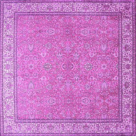 Ahgly Company Indoor Square Persian Purple Traditional Area Rugs, 3' Square