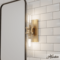 Hunter - Lenlock 2-light Alturas Gold, Medium Size Vanity Light, Dimmable, Modern Style, for Bedrooms, Kitchens, Dining, Living Rooms - 19927