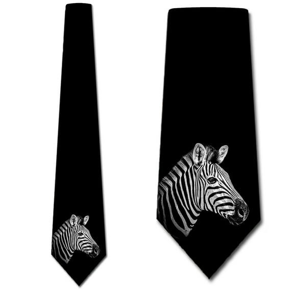 Zebra Ties Mens Exotic Animal Necktie by Three Rooker