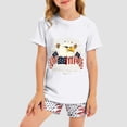 thumbnail image 2 of mgoYE Girls Boys American Flag Outfit Set 4th of July Shorts Set Patriotic Shorts Sleeve Shorts Set USA Flag Stripe Star Summer Blouse Shorts Set 250th Anniversary USA Clothing Girls, 2 of 7