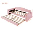 thumbnail image 5 of Tcbosik Twin Size Modern Upholstered Daybed with Storage Armrests, Trundle, Latest Integrated Bluetooth Audio System and USB Port, Teddy Fleece, Pink, 5 of 10