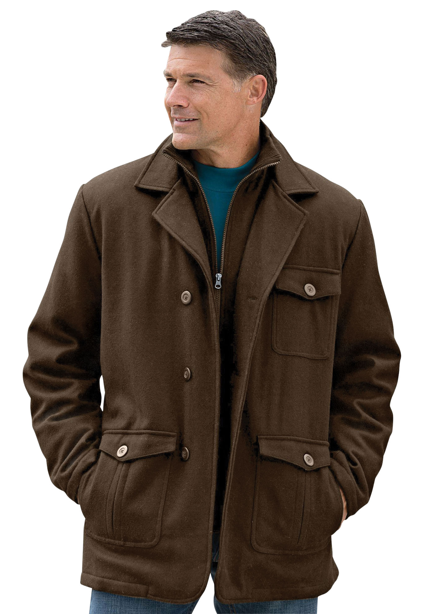 Kingsize Men's Big & Tall Multi-Pocket Inset Jacket Coat - image 5 of 5