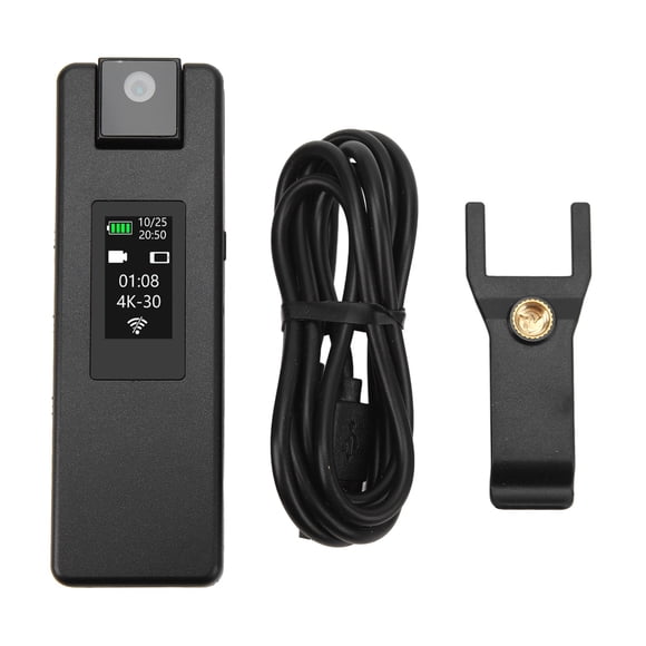 Cámara corporal WiFi 4K HD con detección de movimiento, 1500 mAh, rotación de 180 grados, cámara corporal pequeña con clip trasero para montar a caballo en la oficina.