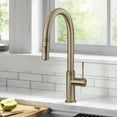 thumbnail image 3 of KRAUS Oletto Modern Industrial Pull-Down Single Handle Kitchen Faucet in Brushed Gold, 3 of 16