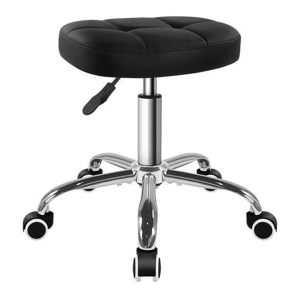 WIAIO Minimalist Swivel Stool with Wheel for Work SPA Shop Massage Height-adjustable Rolling Stool Chair with Square Seat,Black