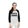 thumbnail image 2 of Thread Tank I Hate Running Unisex 3/4 Sleeves Baseball Raglan White Black Large, 2 of 4