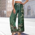 thumbnail image 6 of Dress Pants Women Petite High Waisted Wide Leg Summer Beach Vacation Pants Boho Lounge Casual Palazzo Trousers, 6 of 9