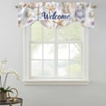 thumbnail image 2 of Tie Up Valances for Windows, Coastal Shell Adjustable Valance Curtains Window Treatment for Living Room, Summer Beach Ocean Sea Starfish Watercolor Rod Pocket Kitchen Curtains & Drapes 42x12 Inch, 2 of 9