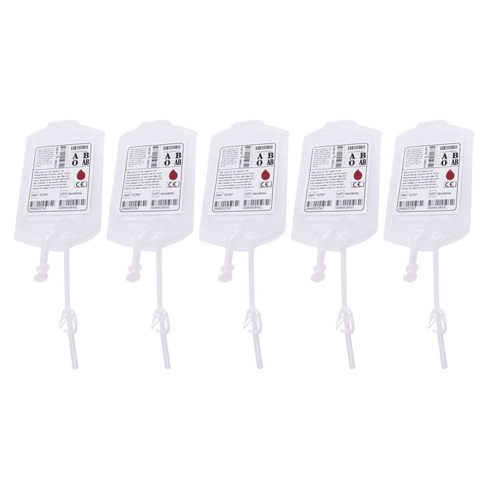 HOMEMAXS 5Pcs Drinking Blood Pouch Halloween Party Prank Supplies Portable Drink Containers