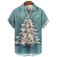 Christmas Tree Casual men‘s Shirt Casual Weekend Autumn Loose short