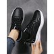 thumbnail image 2 of Autumn and winter new unisex couple shoes, three layers of net and leather splicing, all-matching, wedge heel thick sole sports shoes, MD bottom desig, 2 of 4