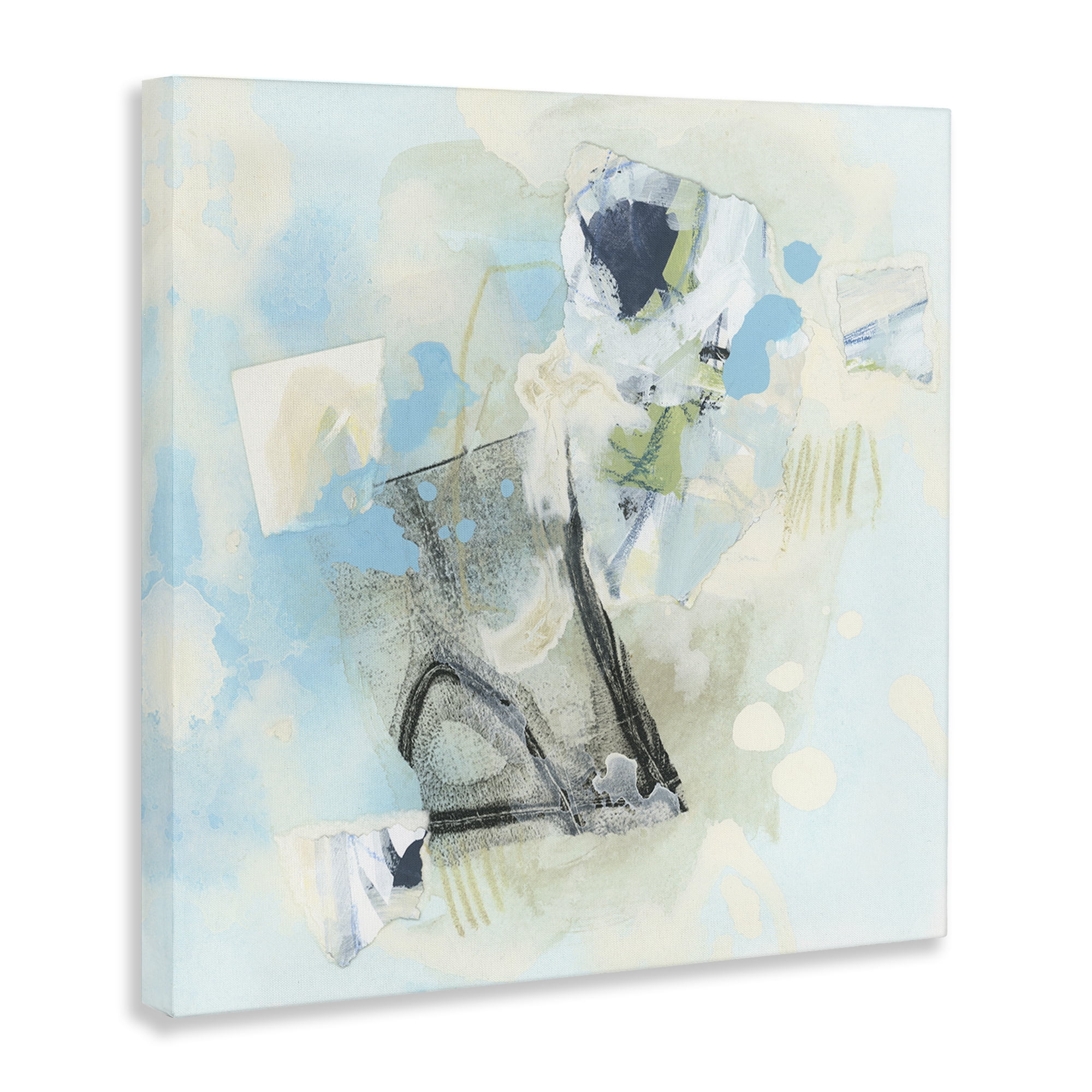 Stupell Industries Blue & Grey Abstract Abstract Painting Gallery Wrapped Canvas Art Print Wall Art, 30 x 30