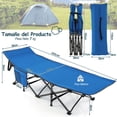 thumbnail image 3 of Costway Cama Plegable para Camping Soporta 272 kg con Reposacabezas Inclinado Portátil para Viaje Senderismo Siestas en Oficina 185x67x54 cm, 3 of 9