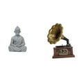 thumbnail image 1 of Estatua de mono, figura de resina, adorno de Buda meditador, escultura en miniatura de arenisca vintage, hecha a mano para sala de estar, escritorio,, 1 of 8