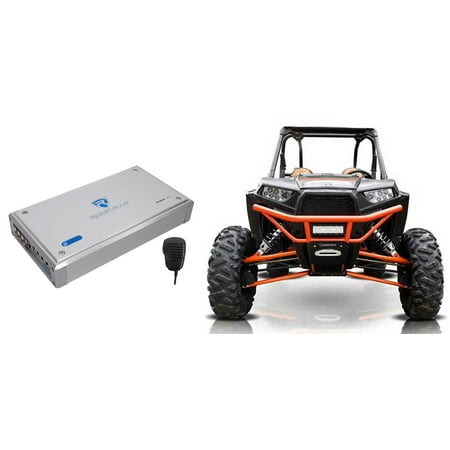 Rockville RXM-S30 2400w 4-Channel Amplifier Amp w/ PA Mic For RZR/ATV/UTV/Cart