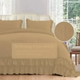 thumbnail image 3 of 5 Piece Luxury 5 Inch Two Layer Ruffle Comforter 550 GSM All Season (King/Cal King Size) Premium Super Soft - 800 TC, 100% Egyptian Cotton- Solid Taupe Colour, 3 of 7