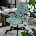 thumbnail image 2 of Renewold Office Chair Cover Universal Rotating Boss Chair Cover Printed Desk Chair Protector Stretch Fabric Cover with Elastic Bottom for Easter Decor, Easter Bunny Egg Carrot Green, S, 2 of 7