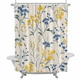 thumbnail image 2 of Gypsophila Flowers Shower Curtain for Bathroom Decor, Spring Yellow Blue Floral Modern Style Waterproof Fabric Shower Curtain, 72"x72" Set with 12 Hooks, 2 of 9