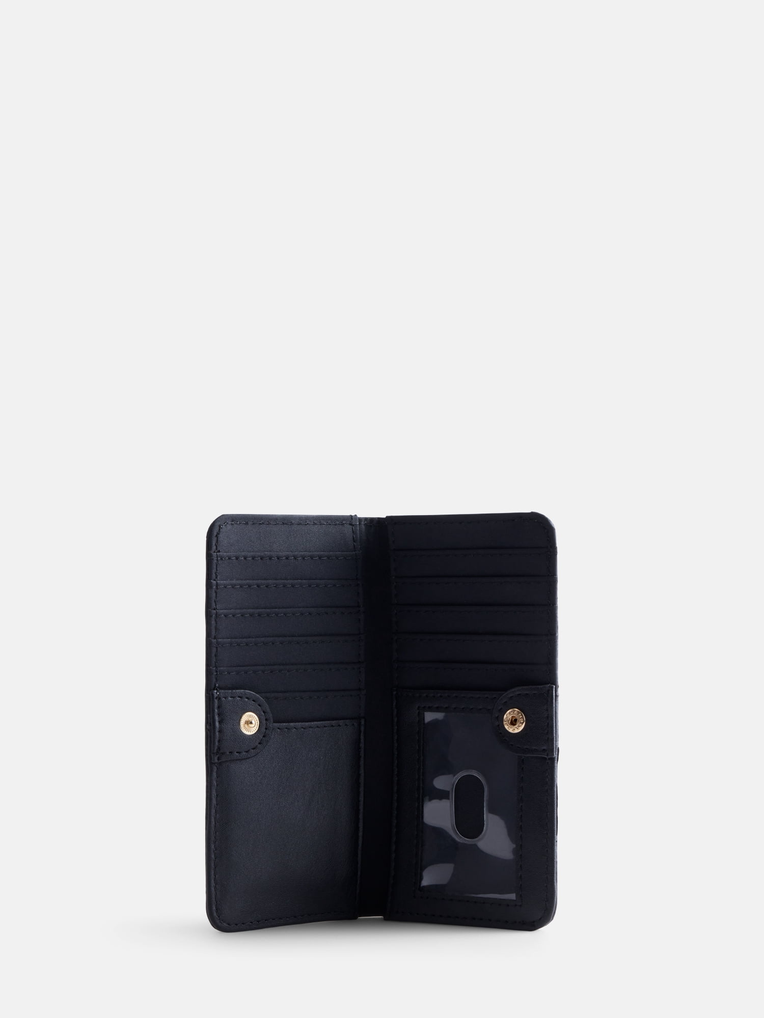 Scenario Women's Slim Studded Wallet, Black