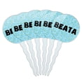 thumbnail image 1 of Beata Cupcake Picks Toppers - Set of 6 - Blue Speckles, 1 of 1