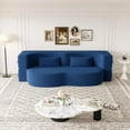 thumbnail image 6 of REHOUSING Teddy Fabri Folding and Convertible Sofa Bed with 2 Pillows, Blue, 6 of 12