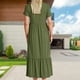 thumbnail image 4 of Vestido Plisado De Mujer Vestido plisado de mujer con cuello redondo Vestido de playa grande con bolsillos (Verde S) Cgtredaw para Mujer Verde T M, 4 of 6