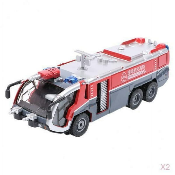 MERIGLARE Set of 2 1/50 Scale Simulation Alloy Fire Truck Model Construction Toys