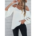 thumbnail image 5 of ONLYSHE Women's Plus Size Short Sleeve V Neck T Shirts Summer Chiffon Tank Tops Batwing Sleeve Summer Blouse Shirts, 5 of 6