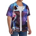 thumbnail image 2 of Fuzoiu Colorful Frog Among Flowers Print Men's Casual Short,Men's Short Sleeve Shirt,Mens Casual Button Down Shirts,Cuban Collar Summer Shirt for Beach, Vacation, and Outdoor Activities-Medium, 2 of 5