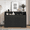 Black, variant on Oubayajia Modern 6 Drawer Dresser, Wood Chest of Drawers with Power Outlet for Living Room Bedroom