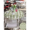 thumbnail image 4 of Outdoor Tablecloth with Umbrella Hole and Zipper, Sage Green Plaid Round Table Cloth 54 Inch Waterproof Tablecloth, Modern Art Checkered Farmhouse Picnic Table Cover for Patio Camping, 4 of 7
