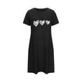 thumbnail image 4 of Sakmal Cute Sleep Dress for Women Comfy Night dress Hearts Print Short Sleeve Black Nightgowns, 4 of 6