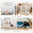 thumbnail image 6 of Pefilos 144" Folding Pet Gate with 4pcs Support, Wood 6-Panel Dog Gate for Stairs, Freestanding Pet Playpen Puppy Safety Fence, White, 6 of 8