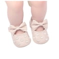 thumbnail image 5 of hengsof Infant Girls Soft Sole First Walking Shoes with Adorable Bow, Breathable Non Slip Crib Shoes for Babies 0-12 Months, Spring Fall Baby Girl Princess Shoes, 5 of 8