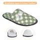 thumbnail image 3 of Balery Daisy Plaid Green Pantuflas de Casa de Felpa Silenciosas con Diseño Estampado, Zapatillas Cómodas Antideslizantes de Algodón para Interior-Medium, 3 of 8