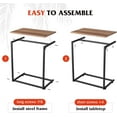 thumbnail image 5 of C-Shaped End Table, Small Side Tables for Sofa, Wide Couch Table That Slide Under, Laptop Snack Table for Living Room, Bedroom, Home Office, 5 of 9