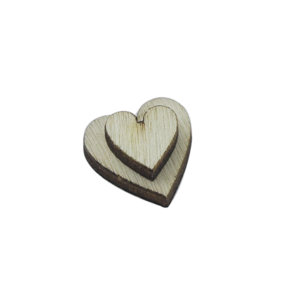 Love Hearts Plain Wooden Shabby Chic Craft Scrapbook Vintage Confetti Hearts 