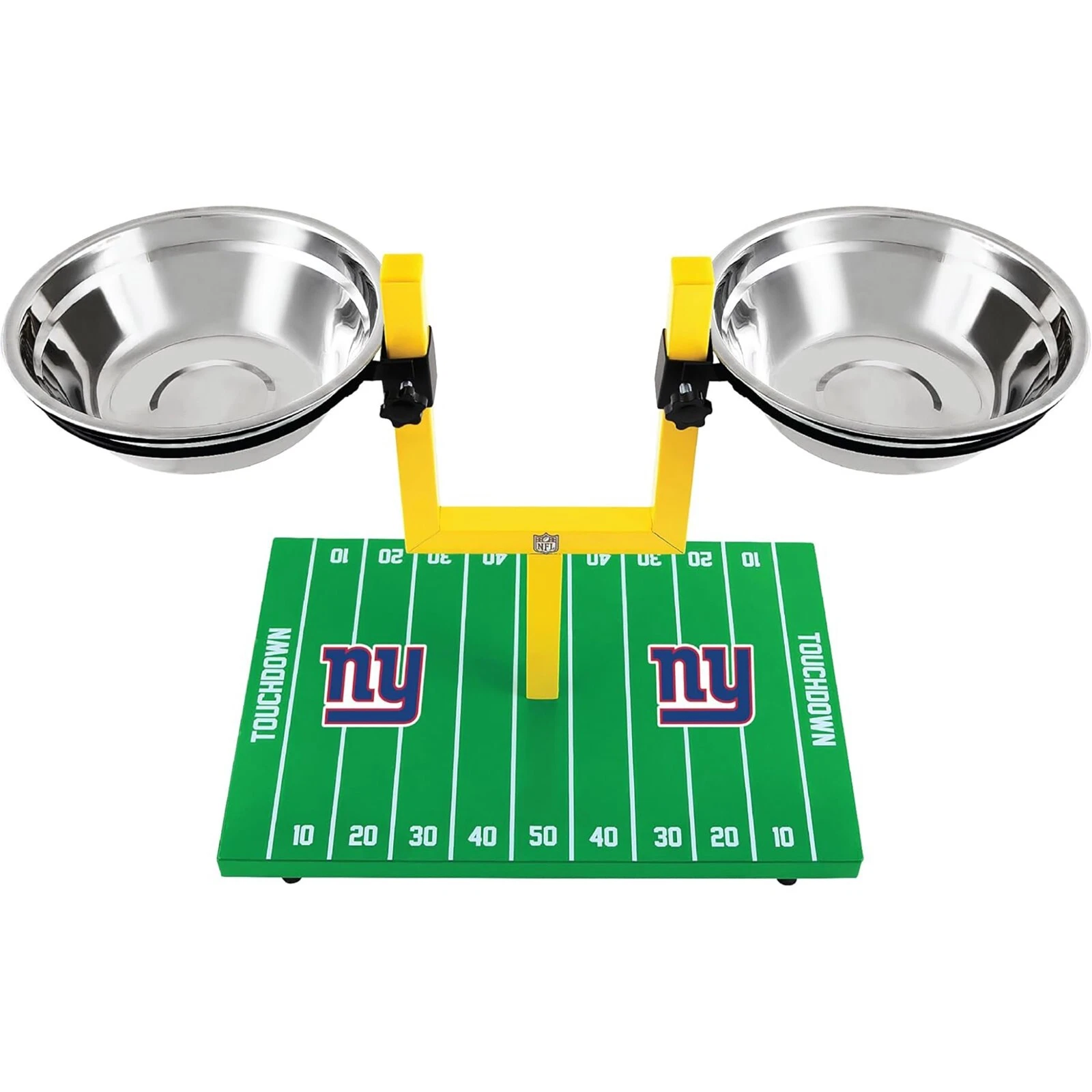 Pets First NFL Goalpost Elevated Dog Feeder Stainless Steel & Adjustable