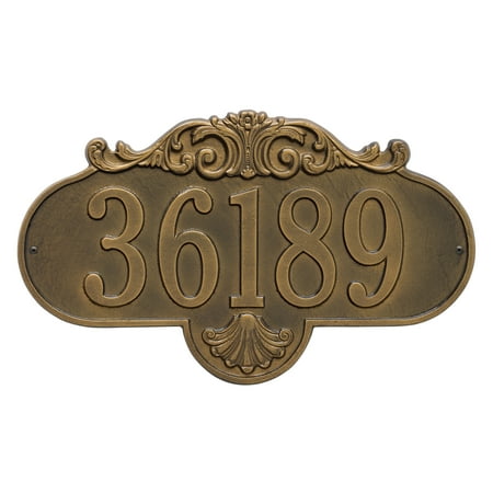 Personalized Rochelle 1-Line Grande Wall Plaque in Antique Brass